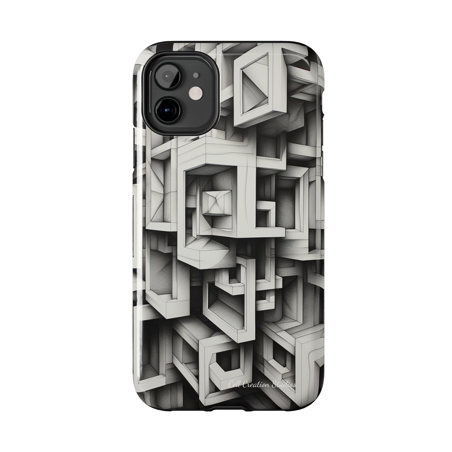 The "Geometric Right Angles" Cell Phone Case -Experience Sleek Simplicity-Tough Phone Cases