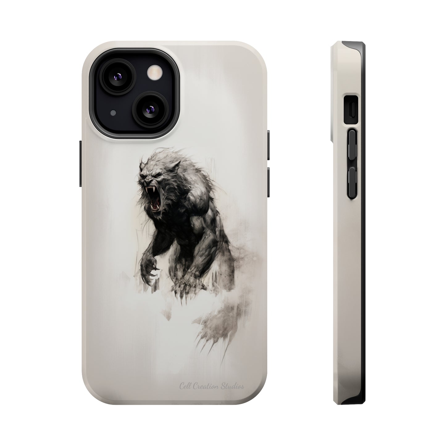 "Moonlit Shadow" Werewolf Sketch Cell Phone Case -MagSafe Tough Cases