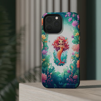 "Pink Seaflower Mermaid" -MagSafe Tough iPhone Cases