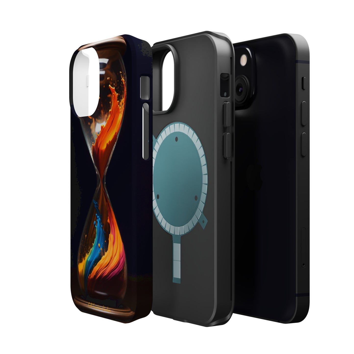 Introducing the "Colorful Sands Hourglass" Cell Phone Case – Embrace Time's Beauty with a Mesmerizing Hourglass Design -MagSafe Tough Cases