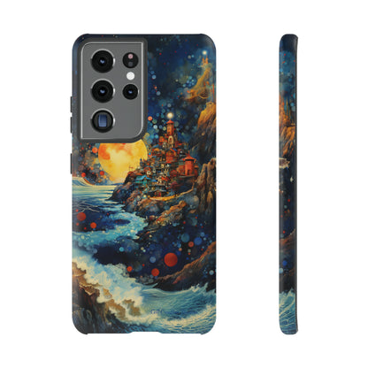 "Moonlit Coastal Vista" -Tough Samsung Phone Cases