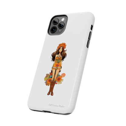 Introducing the "Groovy Hippie Chick" Cell Phone Case – Peace, Love, and Retro Style -Tough Phone Cases