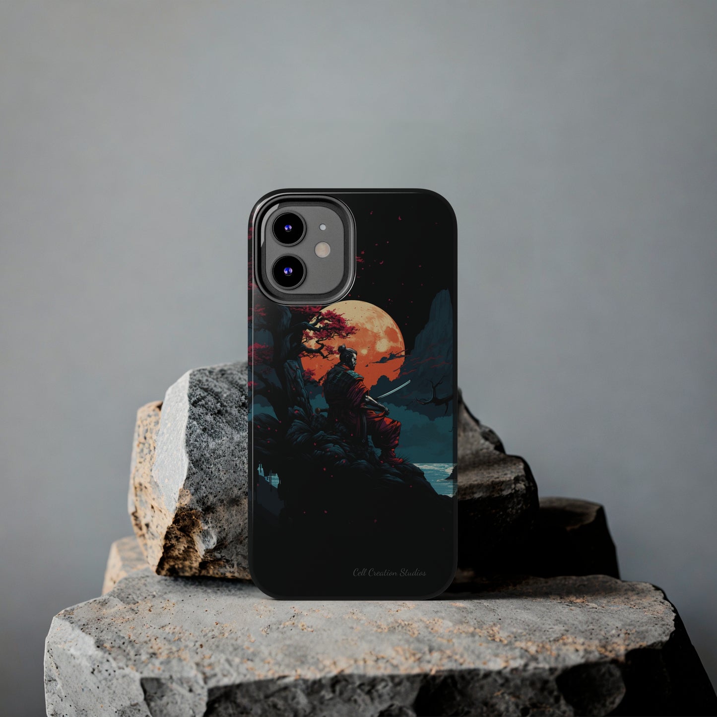 Introducing the "Moonlit Samurai Serenity" Cell Phone Case – Embrace Elegance and Strength -Tough Phone Cases