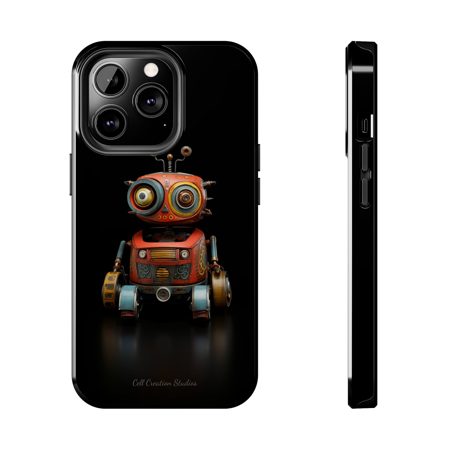 Introducing the "Toy Robot Delight" Cell Phone Case – Embrace Nostalgia with a Playful Robotic Companion! -Tough Phone Cases