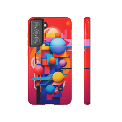 The "Geometric Red Background" Cell Phone Case- Upgrade Your Phone's Aesthetics -Tough Cases