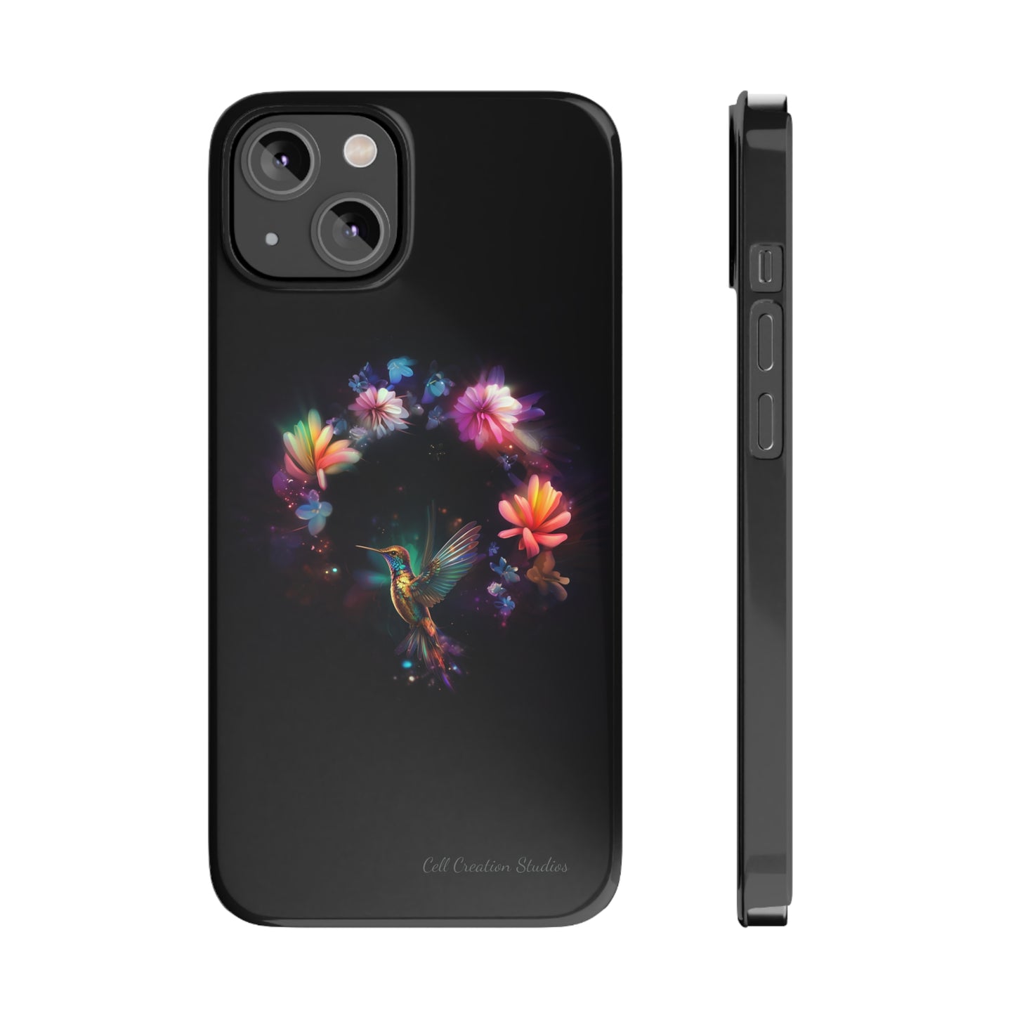 Introducing the "Floral Harmony Hummingbird" Cell Phone Case – Where Elegance Meets Nature -Slim Phone Cases