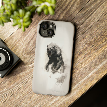 "Moonlit Shadow" Werewolf Sketch Cell Phone Case -Tough Cases