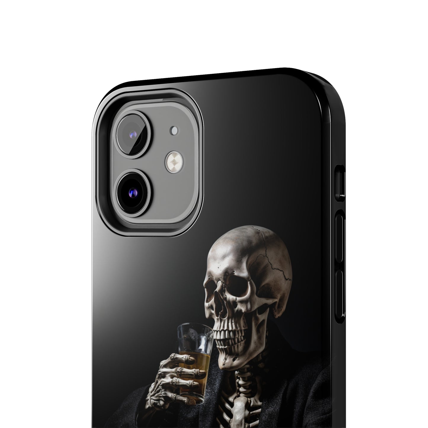 "Embrace the Dark Side with Our Skeleton Drinking Phone Case" -Tough Phone Cases