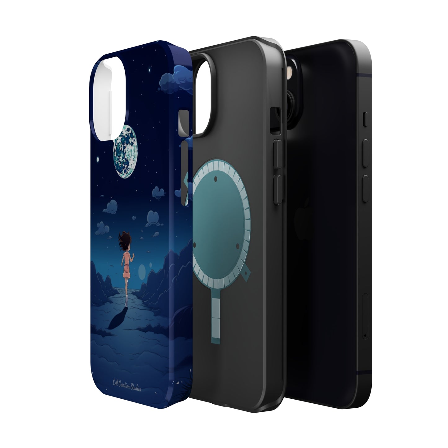 Introducing the "Moonlit Runner" Cell Phone Case – Embrace Adventure with a Captivating Lunar Design -MagSafe Tough Cases