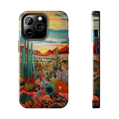 "Desert Bloom Embroidery" -Tough iPhone Cases