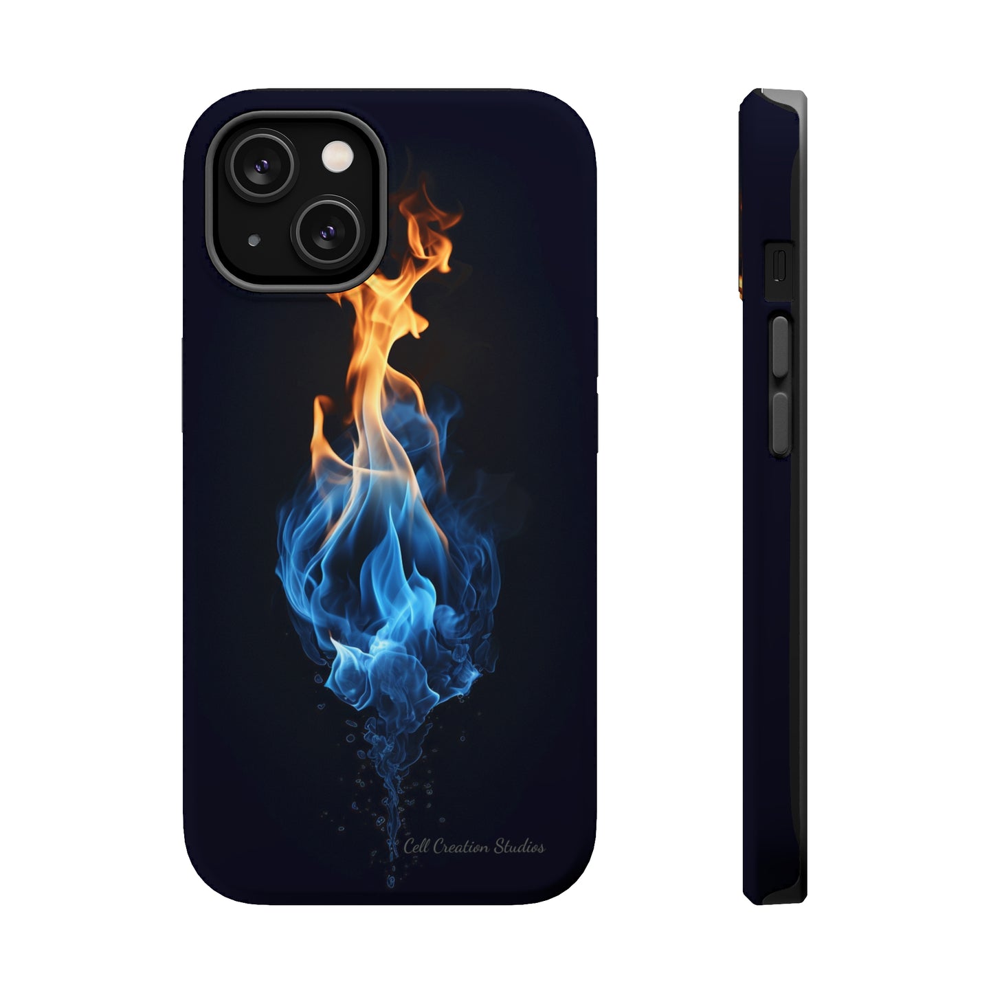 "Elegant Blue and Orange Flame" Phone Case: Ignite Your Style -MagSafe Tough Cases