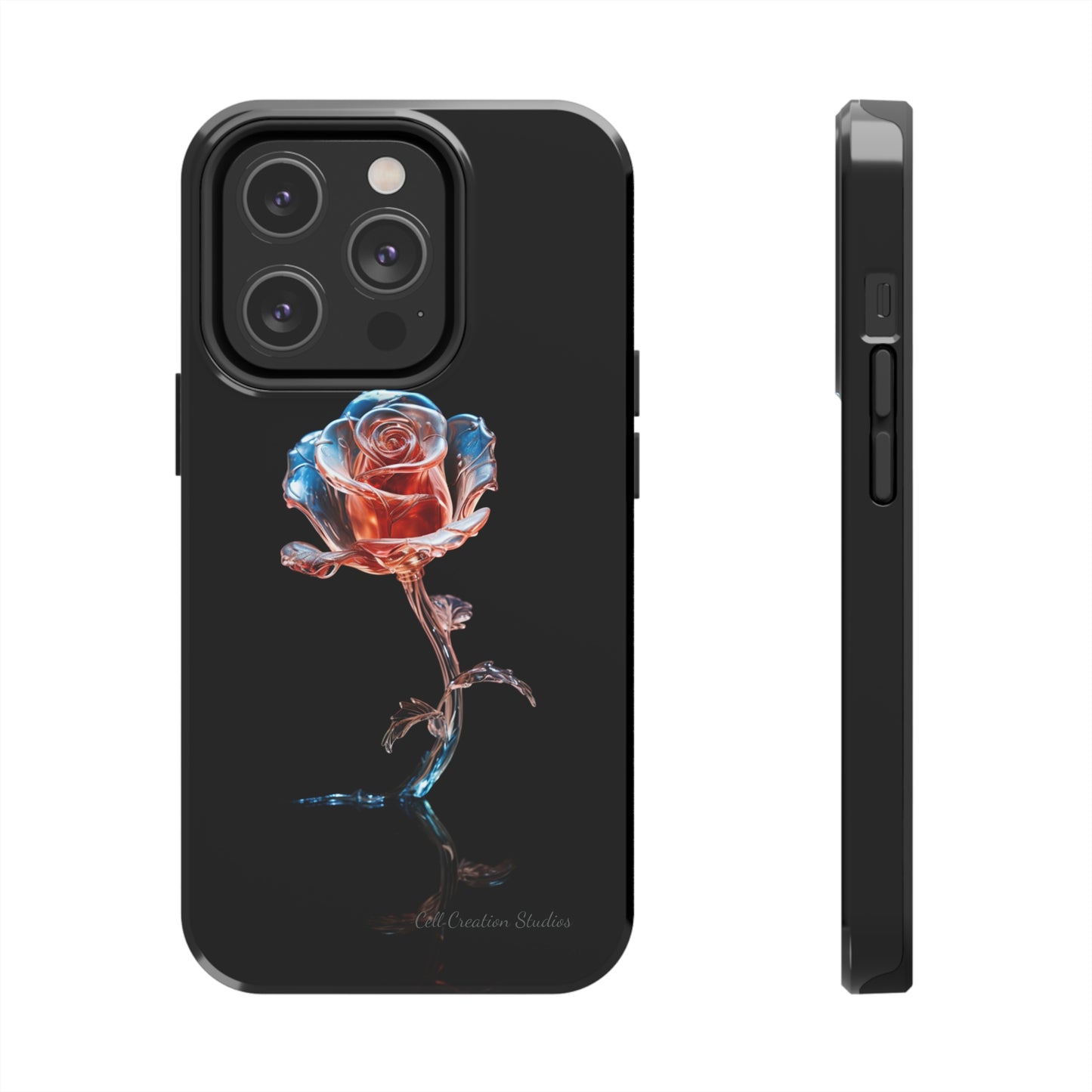 The "Glass Rose Elegance" Phone Case -Tough Phone Cases