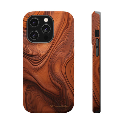 The "Natural Elegance" Wood Pattern Phone Case -MagSafe Tough Cases