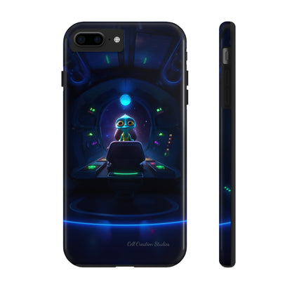 The "Galactic Buddy" Blue Alien Spaceship Phone Case -Tough Phone Cases