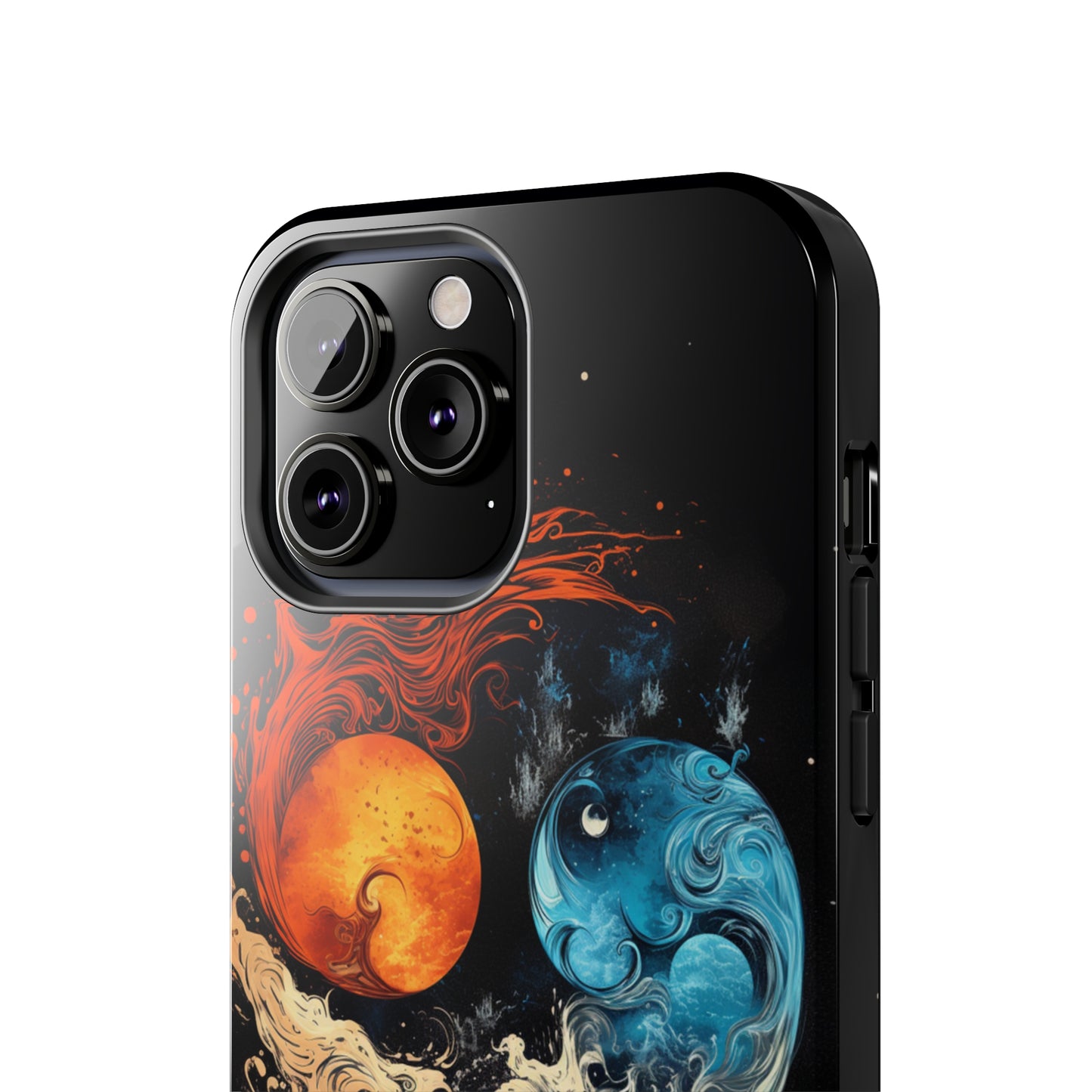 "Harmony in Contrast: Orange and Blue Yin and Yang Phone Case" -Tough Phone Cases