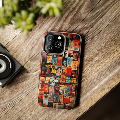 Introducing the "Vintage Movie Poster Collage" Cell Phone Case – Timeless Hollywood Charm -Tough Phone Cases