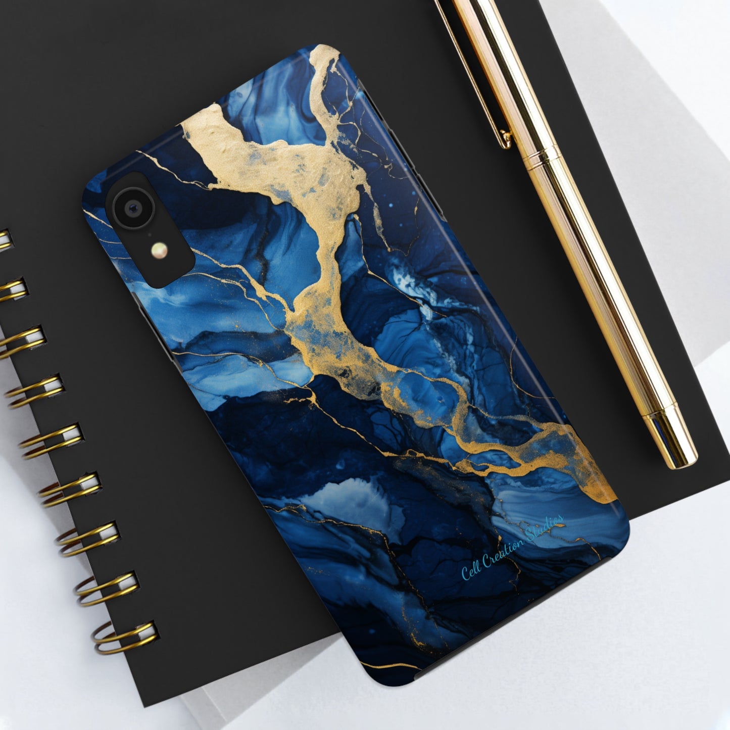 "Azure Elegance Marble" -Tough iPhone Cases