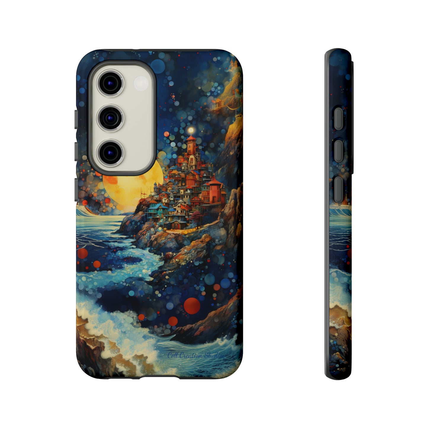 "Moonlit Coastal Vista" -Tough Samsung Phone Cases