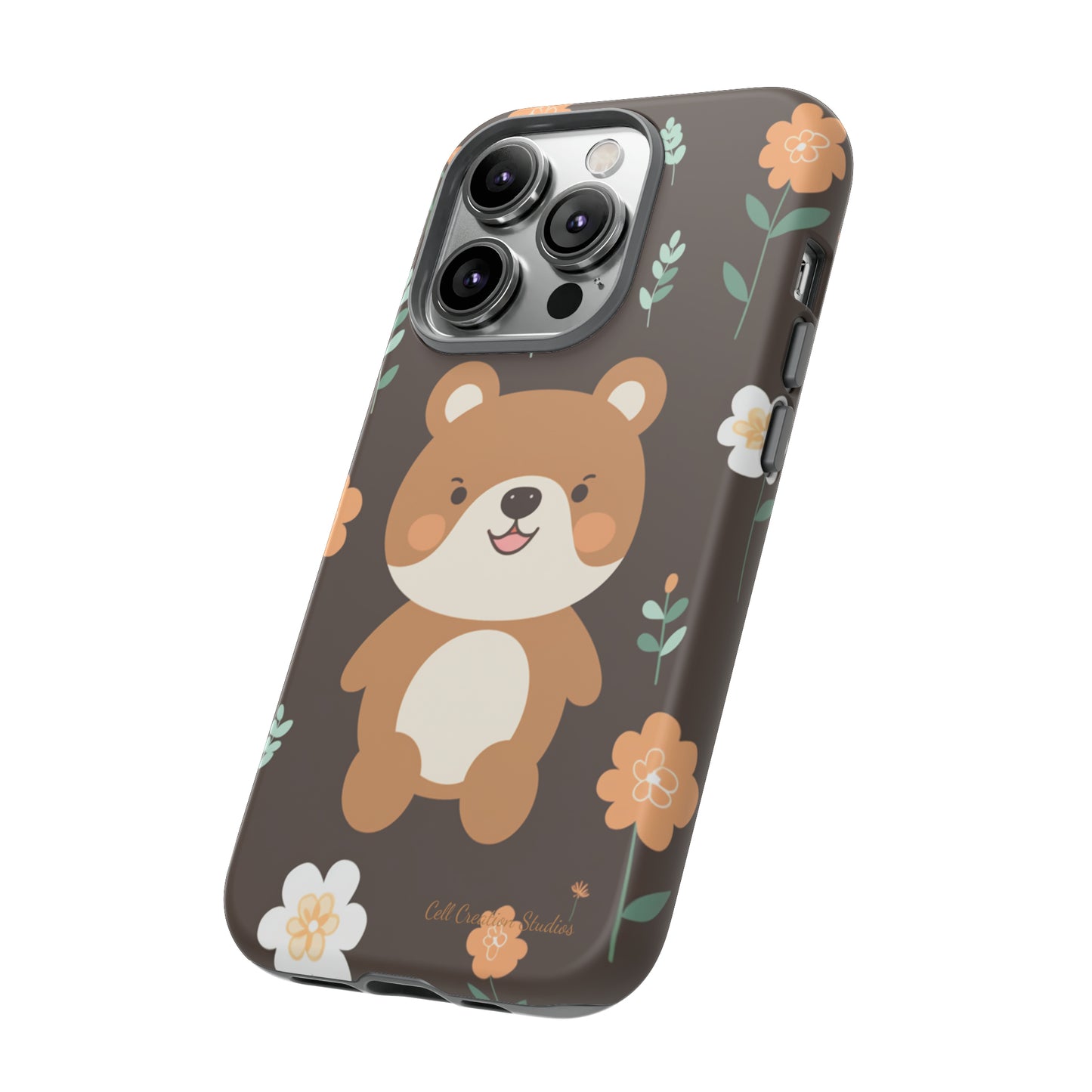 "Floral Bear Elegance" -Tough Phone Cases