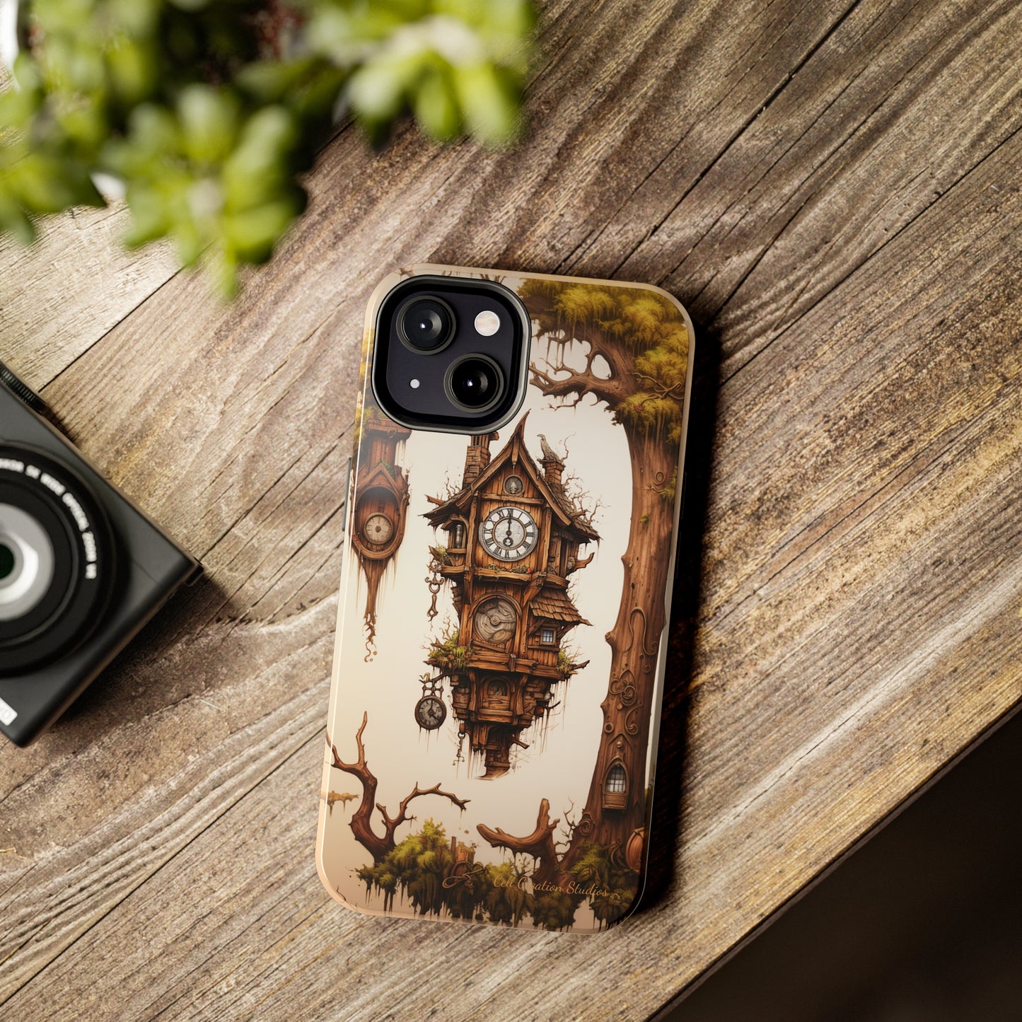 Introducing the "Mystical Wooden Clock" Cell Phone Case – Embrace Enchantment and Timeless Beauty -Tough Phone Cases