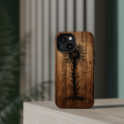 "Desert Plant on Wood Themed Phone Case: Embrace Nature's Beauty" -MagSafe Tough Cases