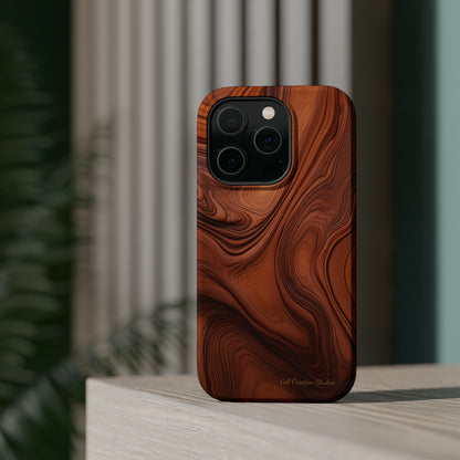 The "Natural Elegance" Wood Pattern Phone Case -MagSafe Tough Cases