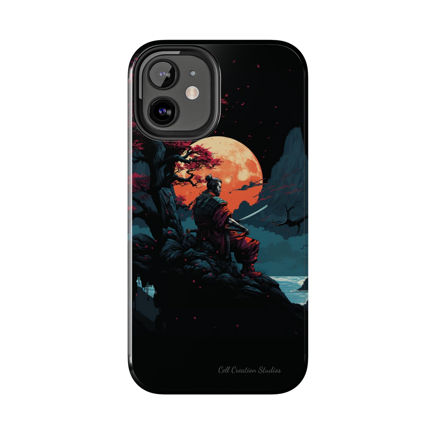 Introducing the "Moonlit Samurai Serenity" Cell Phone Case – Embrace Elegance and Strength -Tough Phone Cases