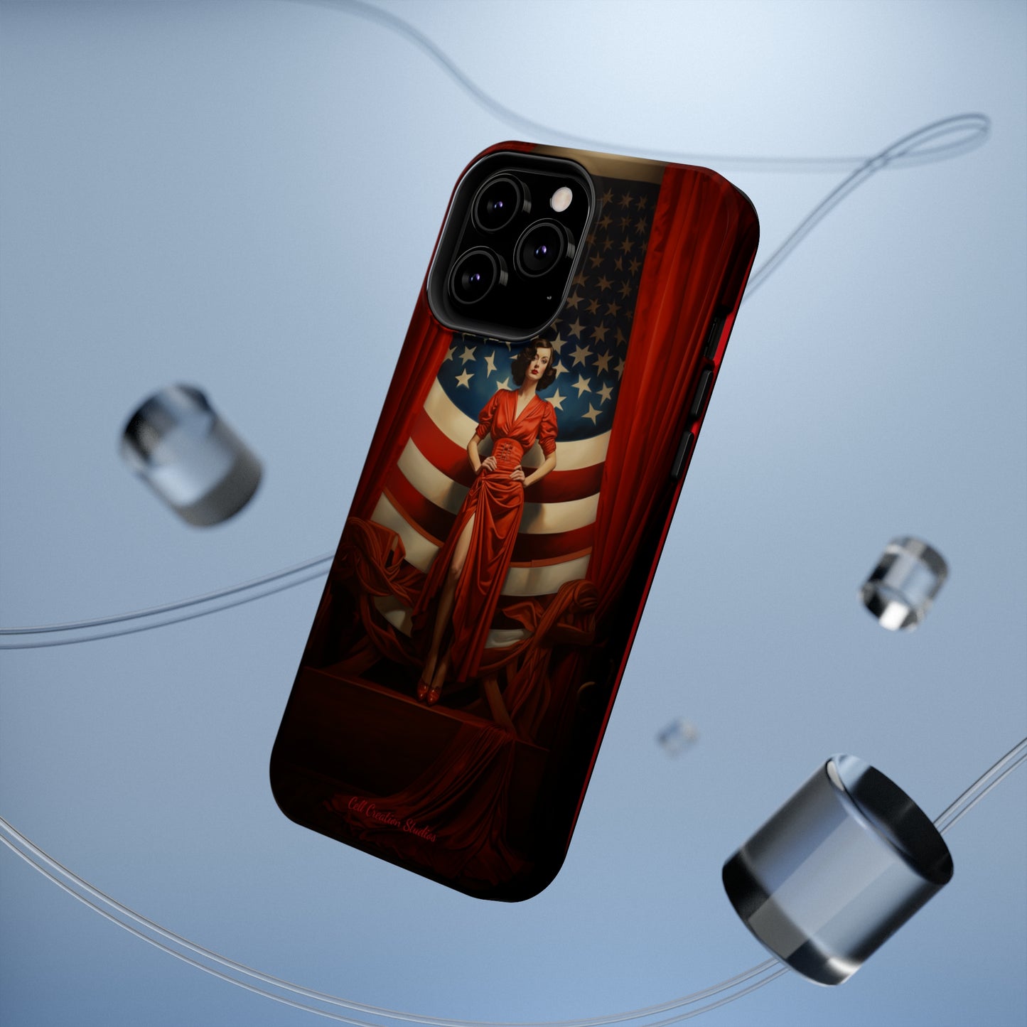 Introducing the "Vintage Glamour" Cell Phone Case – Step into 1920s Elegance with a Patriotic Twist! -MagSafe Tough Cases