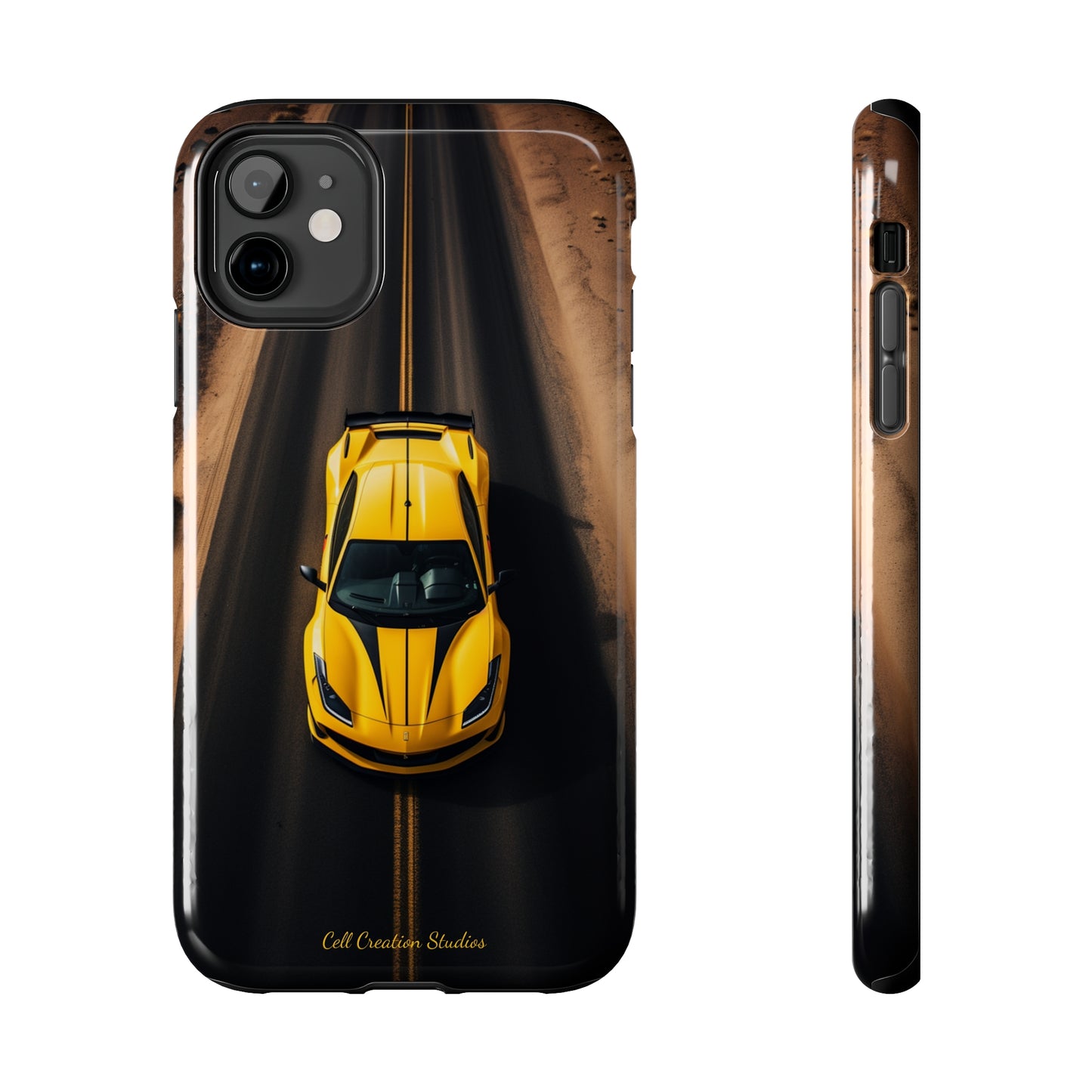 Introducing the "Desert Speedster" Cell Phone Case – Feel the Thrill of a Ferrari Racing through the Desert! -Tough Phone Cases