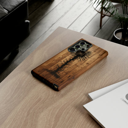 "Desert Plant on Wood Themed Phone Case: Embrace Nature's Beauty" -Tough Cases