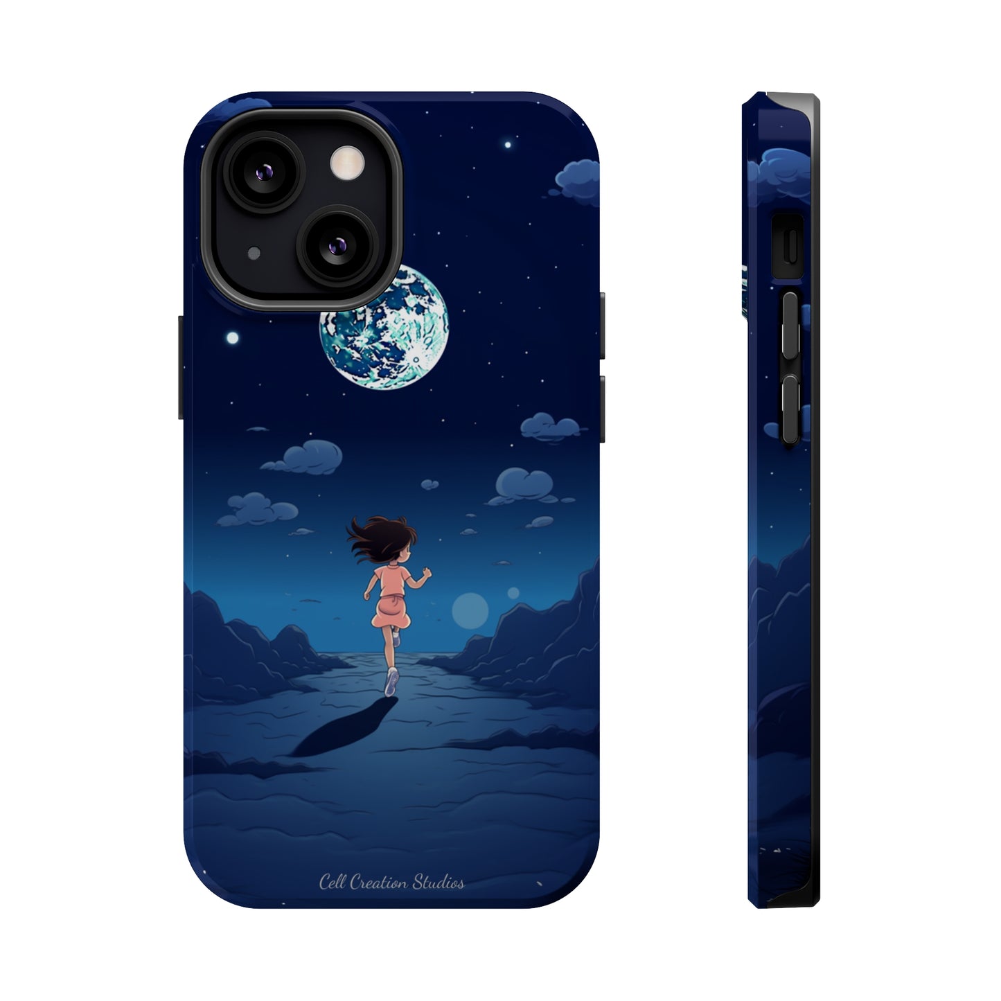 Introducing the "Moonlit Runner" Cell Phone Case – Embrace Adventure with a Captivating Lunar Design -MagSafe Tough Cases