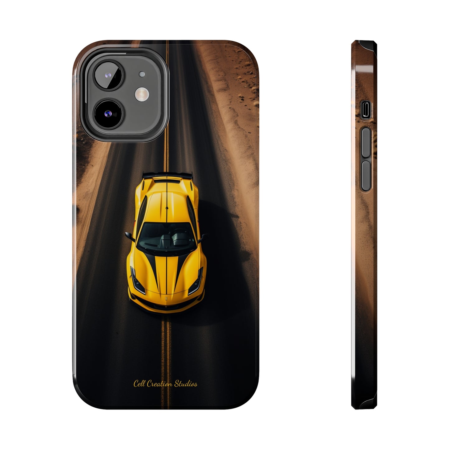 Introducing the "Desert Speedster" Cell Phone Case – Feel the Thrill of a Ferrari Racing through the Desert! -Tough Phone Cases