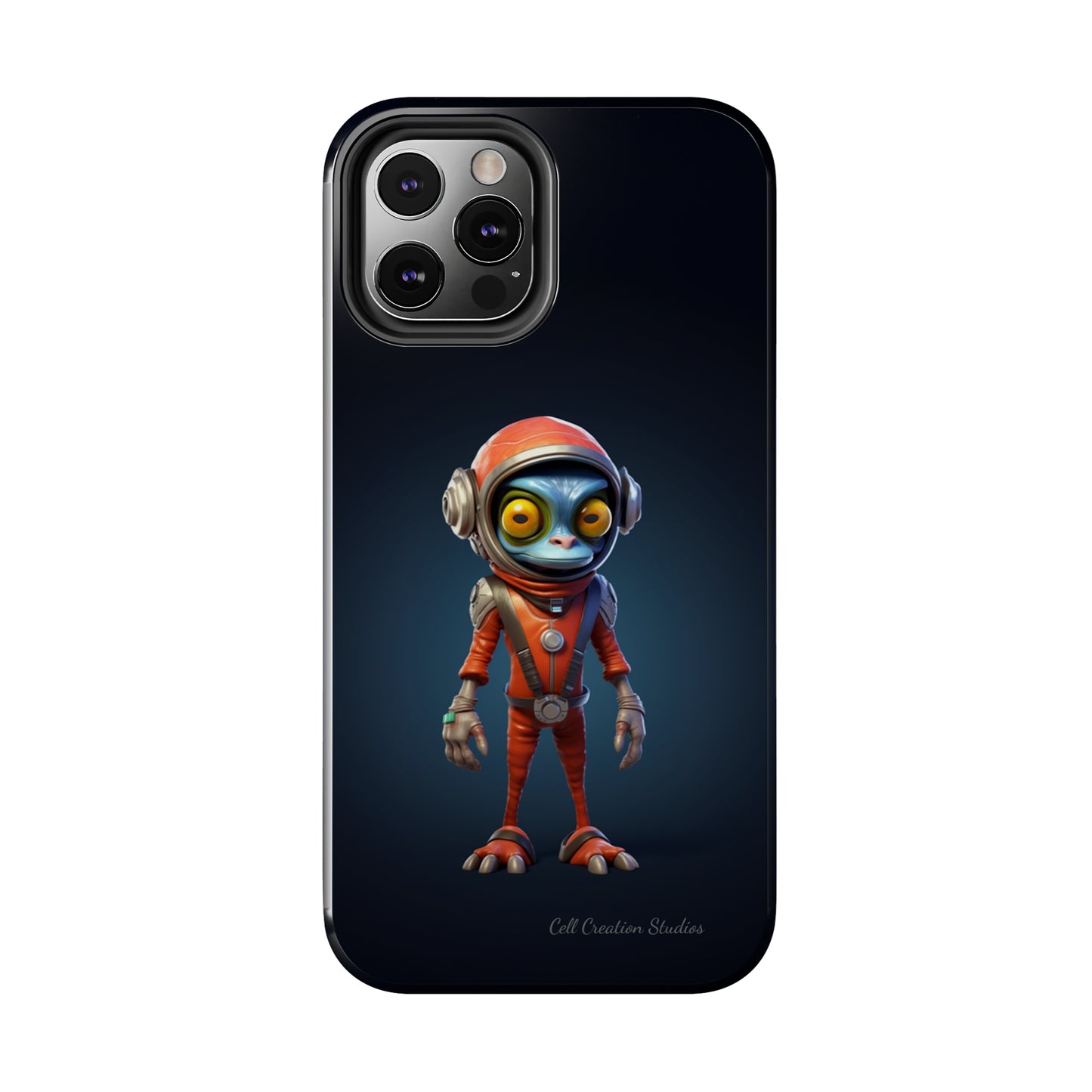 The "AstroGuard" Animated Blue Alien Astronaut Phone Case -Tough Phone Cases