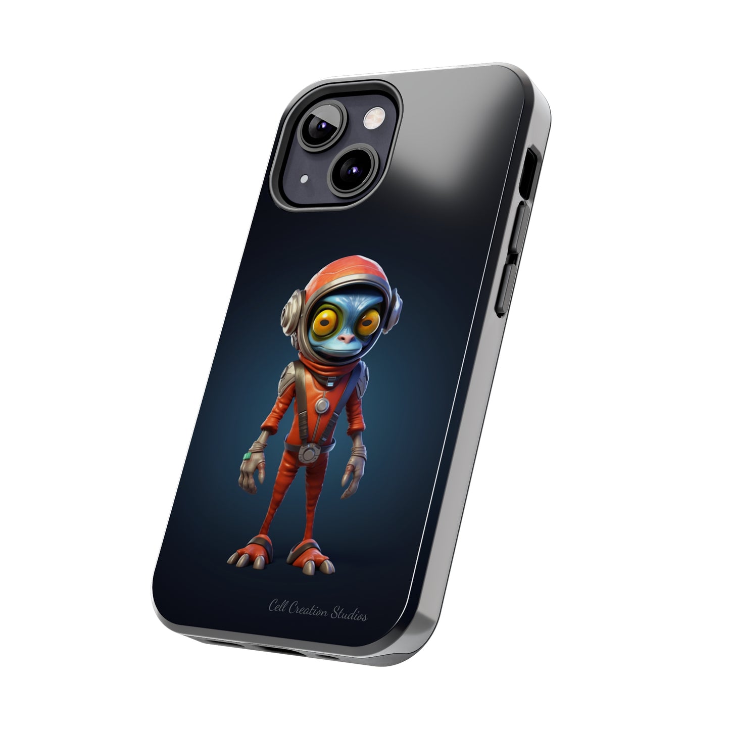 The "AstroGuard" Animated Blue Alien Astronaut Phone Case -Tough Phone Cases