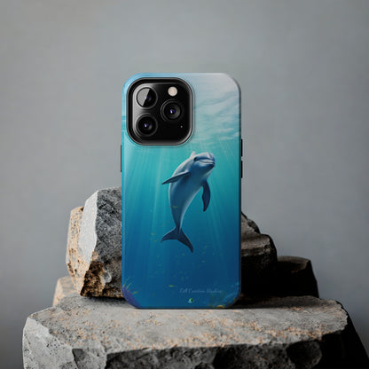 Introducing the "Dolphin Serenity" Cell Phone Case – Dive into Tranquility with a Graceful Dolphin -Tough Phone Cases