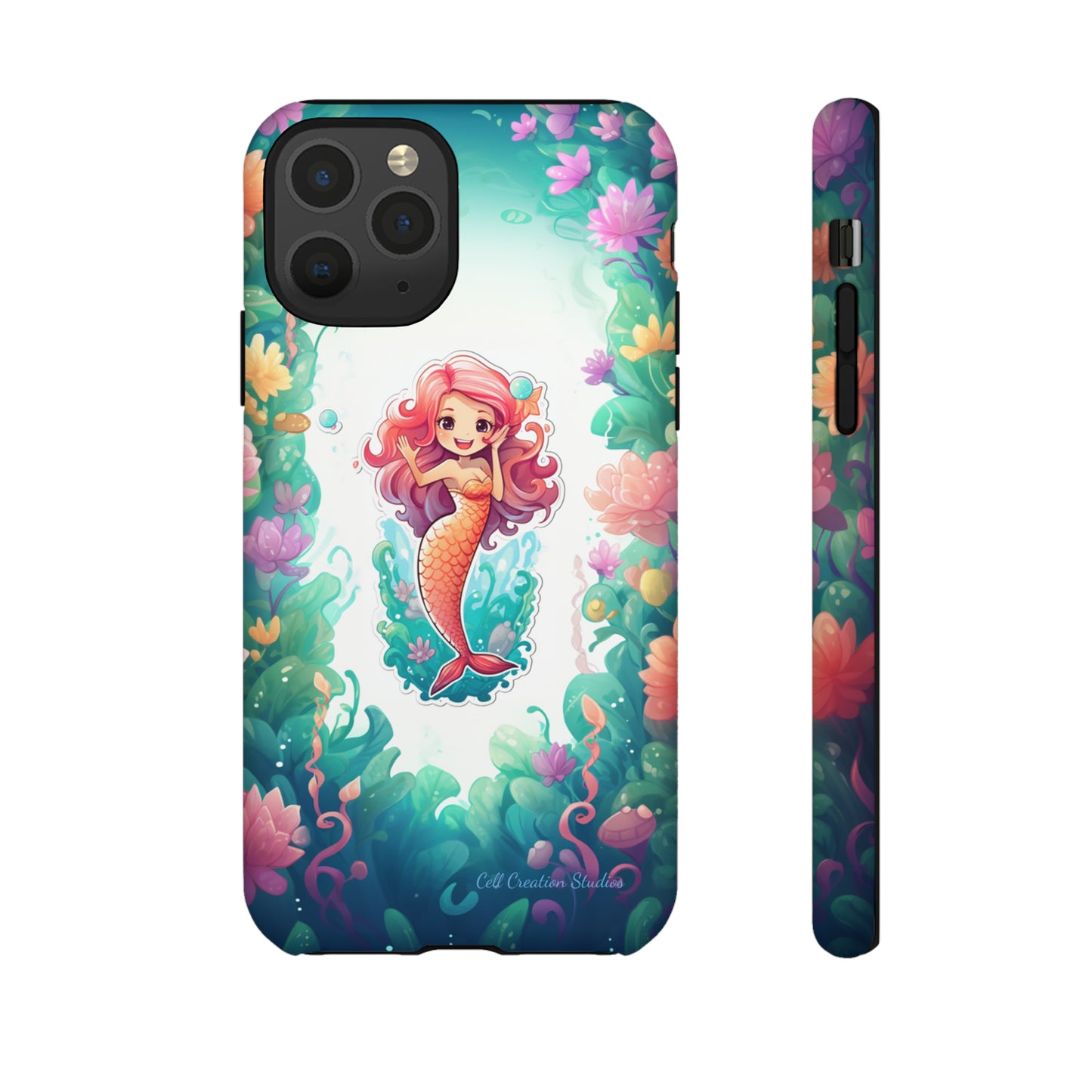 "Pink Seaflower Mermaid" -Tough iPhone Cases