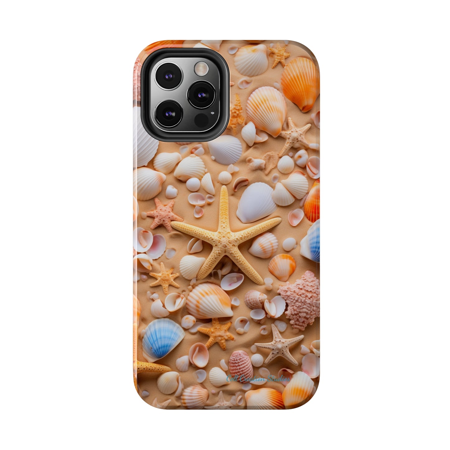 "Seaside Serenity Phone Case: Starfish and Seashells" -Tough Phone Cases