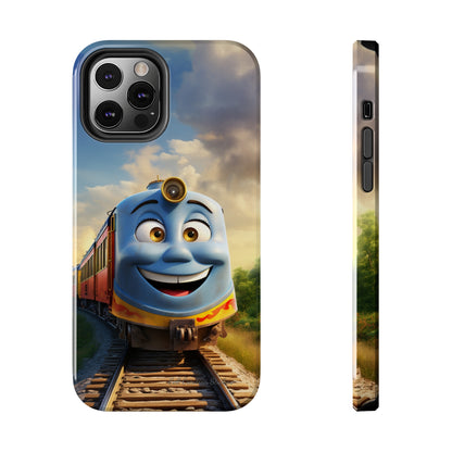 The "Smiling Blue Train" Phone Case -Tough Phone Cases