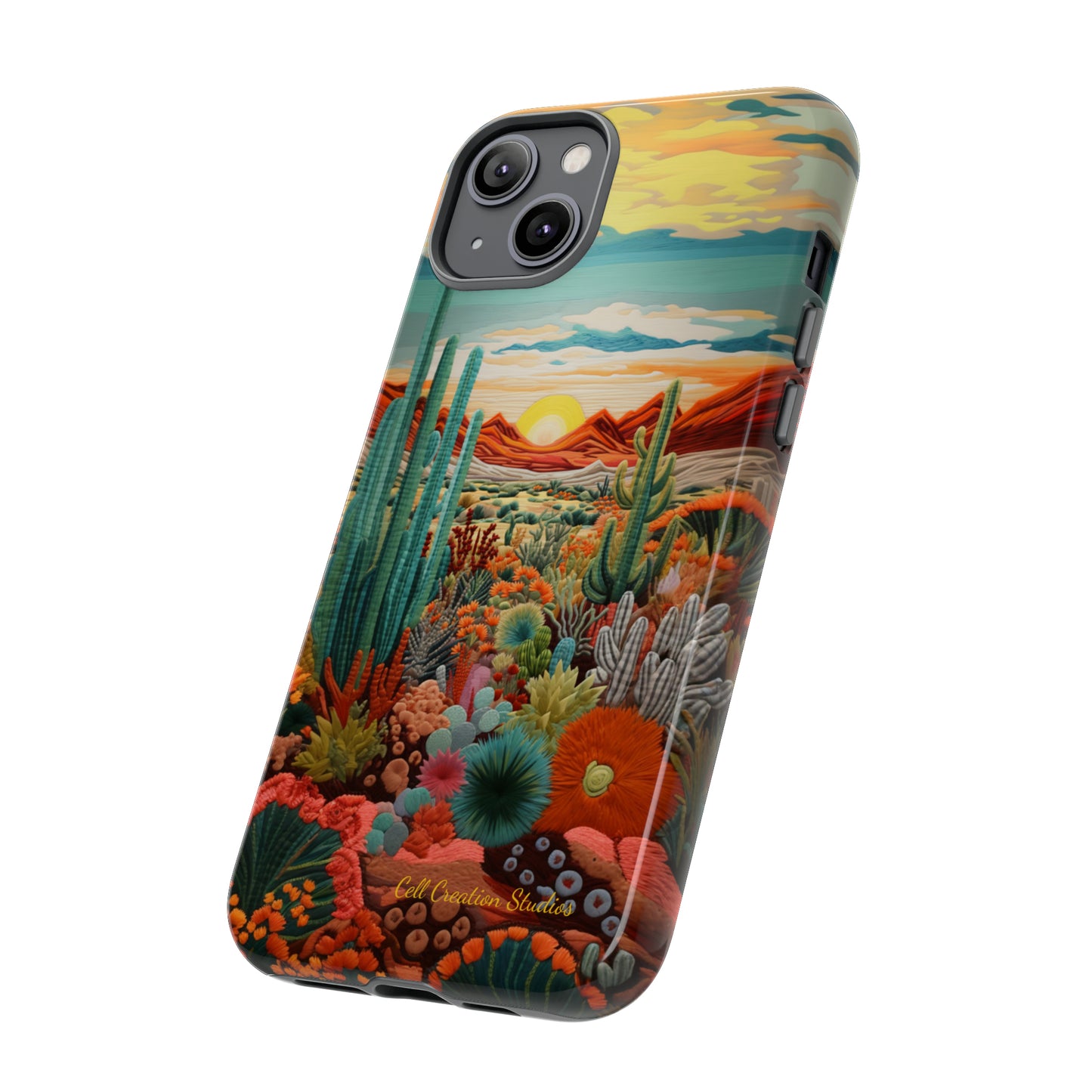 "Desert Bloom Embroidery" -Tough iPhone Cases