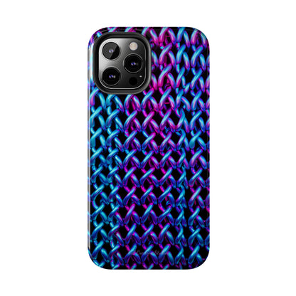 Introducing the "Neon Chainlink Glow" Cell Phone Case – Illuminate Your Style with Vibrant Chain Pattern Design -Tough Phone Cases