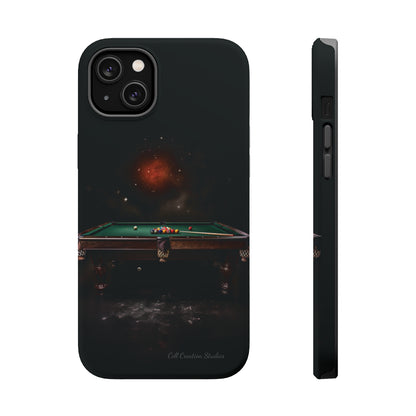 "Rack 'Em Up in Style: Pool Table-Themed Phone Case with Space Background" -MagSafe Tough Cases