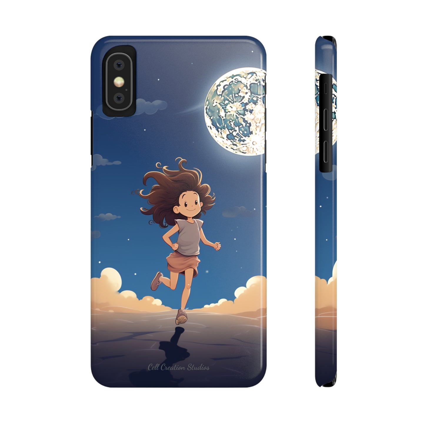 Introducing the "Moonlit Runner" Cell Phone Case – Embrace Adventure with a Captivating Moonlit Design -Slim Phone Cases