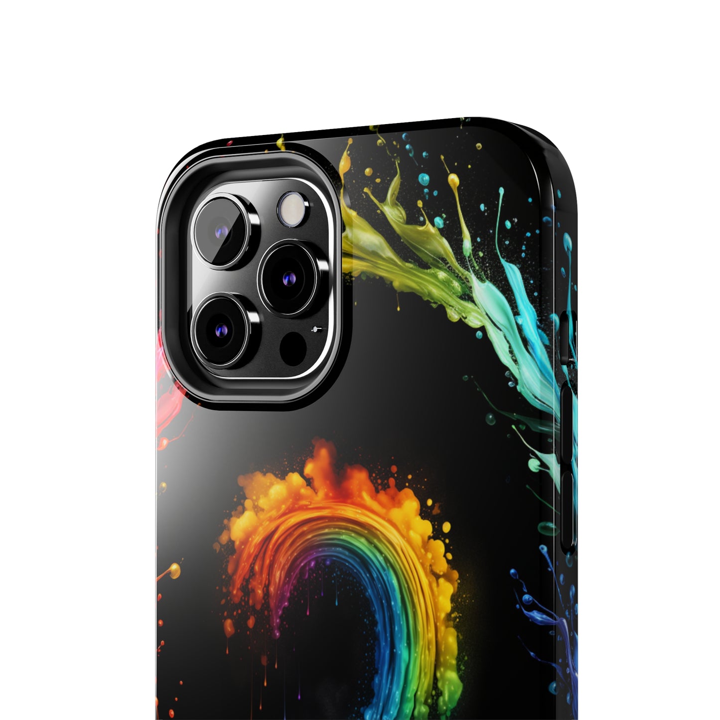 "Vibrant Swirls Painted on Black" Cell Phone Case -Tough Phone Cases