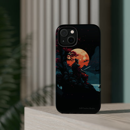 Introducing the "Moonlit Samurai Serenity" Cell Phone Case – Embrace Elegance and Strength -MagSafe Tough Cases