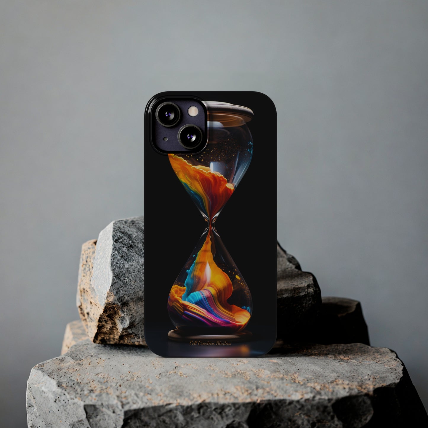 Introducing the "Vibrant Sands of Time" Cell Phone Case – Embrace the Beauty of Colorful Hourglass Design -Tough Cases