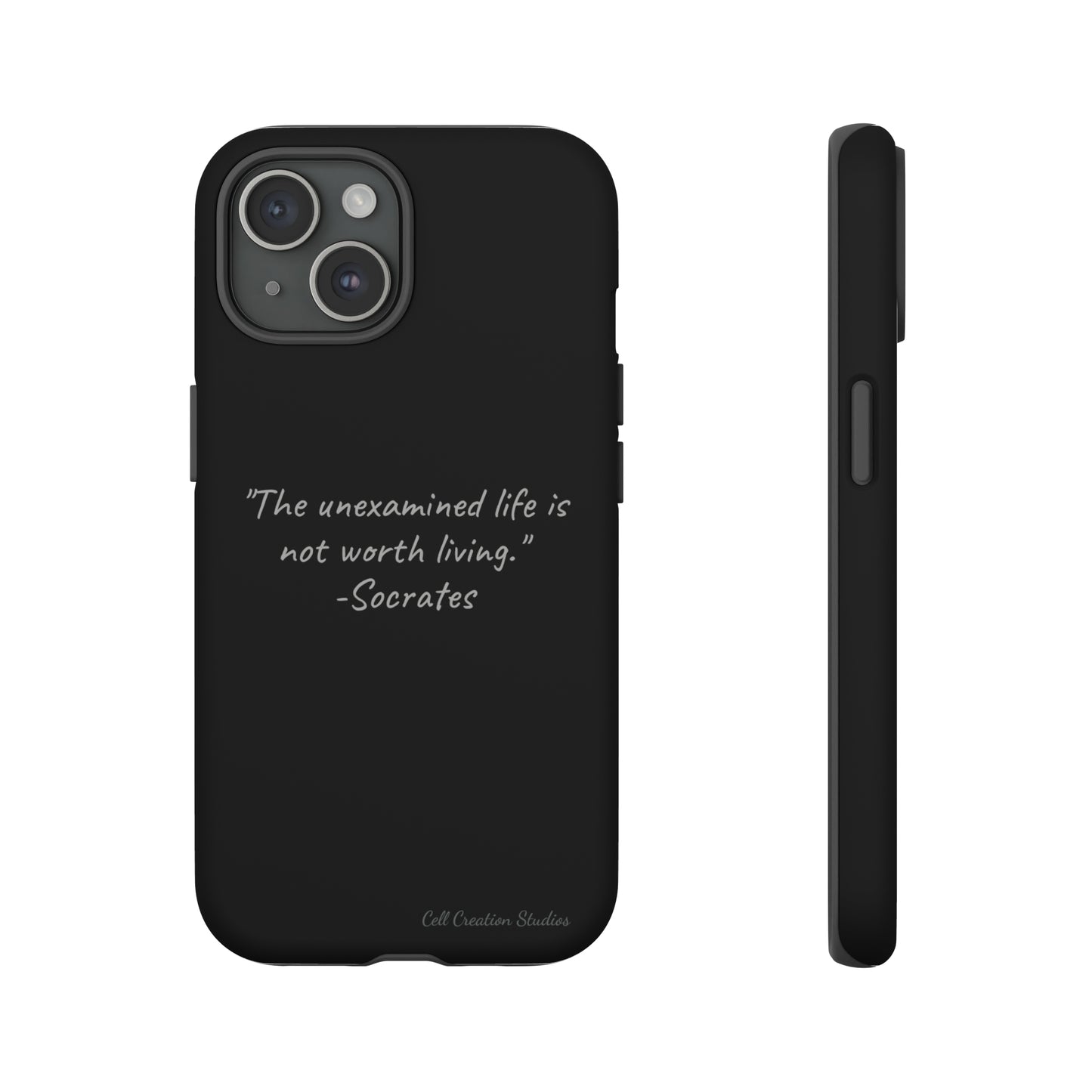 "Life's Examination" Socrates Quote Phone Case -Tough Cases