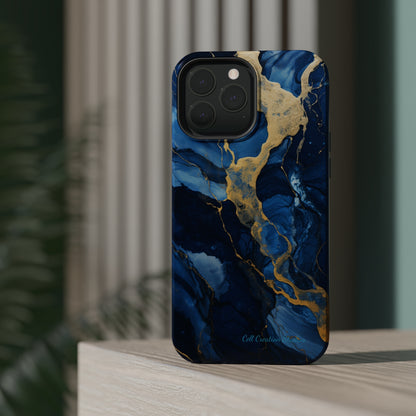 "Azure Elegance Marble" -MagSafe Tough iPhone Cases