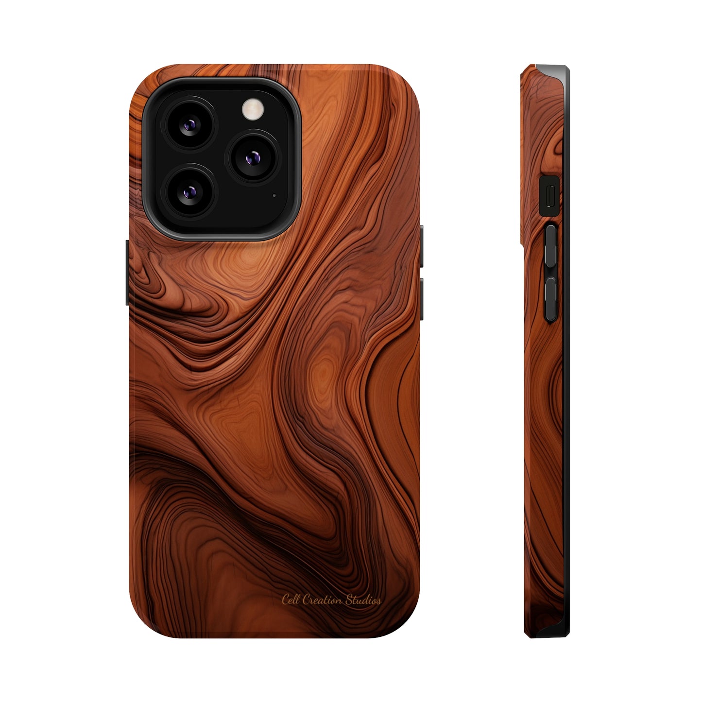 The "Natural Elegance" Wood Pattern Phone Case -MagSafe Tough Cases