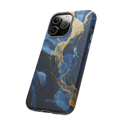 "Azure Elegance Marble" -Tough iPhone Cases