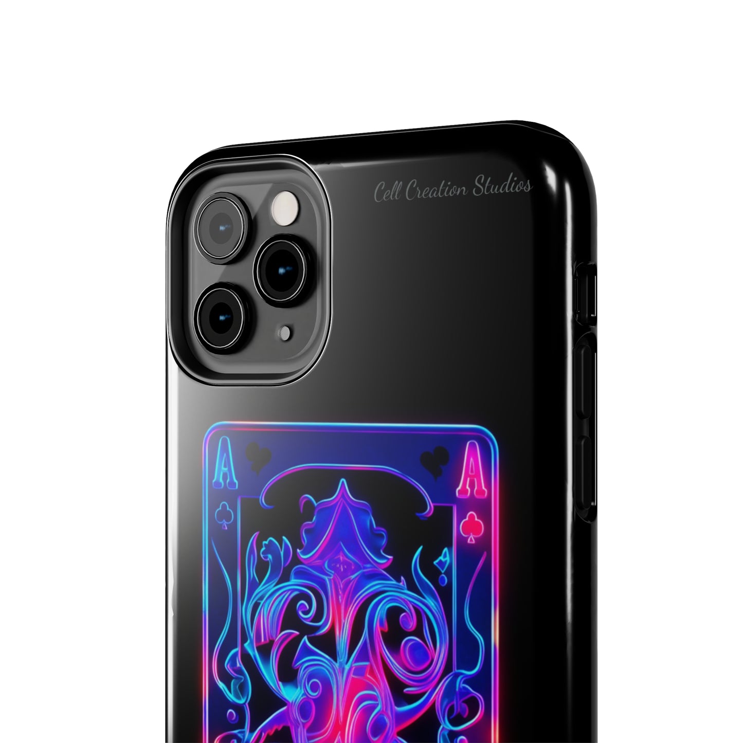 Introducing the "Neon Ace of Hearts" Cell Phone Case – Elevate Your Style with a Dazzling Card -Tough Phone Cases